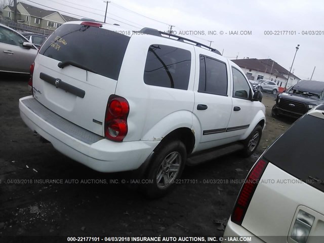 1D8HB48N78F109912 - 2008 DODGE DURANGO SLT WHITE photo 4