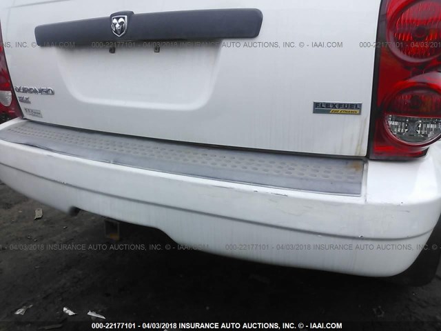 1D8HB48N78F109912 - 2008 DODGE DURANGO SLT WHITE photo 6