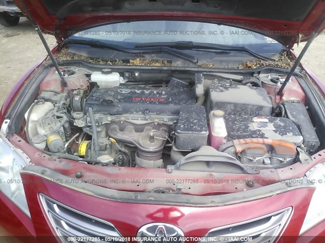 4T1BB46K28U046934 - 2008 TOYOTA CAMRY HYBRID RED photo 10