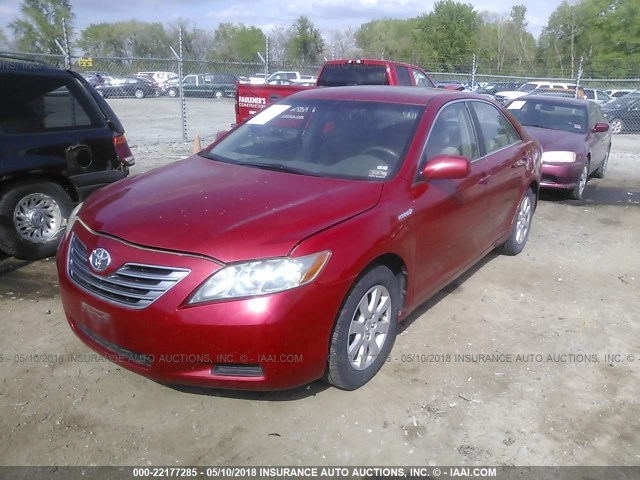 4T1BB46K28U046934 - 2008 TOYOTA CAMRY HYBRID RED photo 2