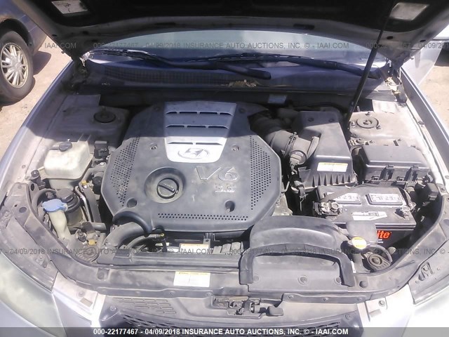 5NPEU46F66H012503 - 2006 HYUNDAI SONATA GLS/LX SILVER photo 10