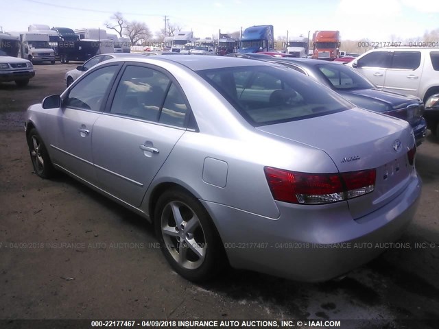 5NPEU46F66H012503 - 2006 HYUNDAI SONATA GLS/LX SILVER photo 3