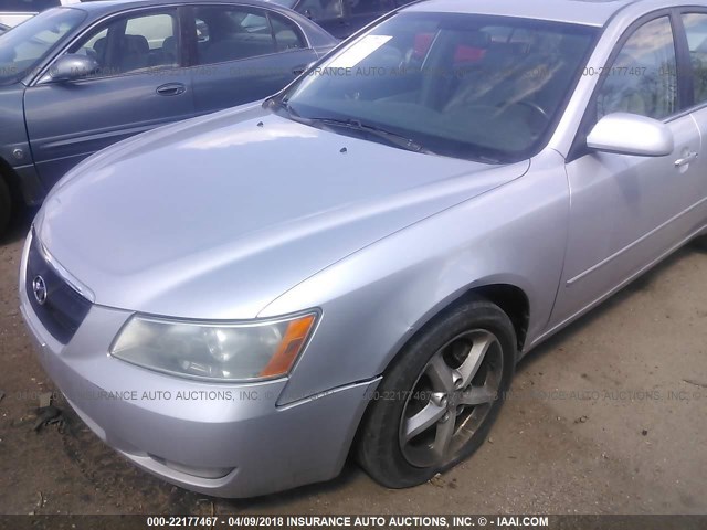 5NPEU46F66H012503 - 2006 HYUNDAI SONATA GLS/LX SILVER photo 6