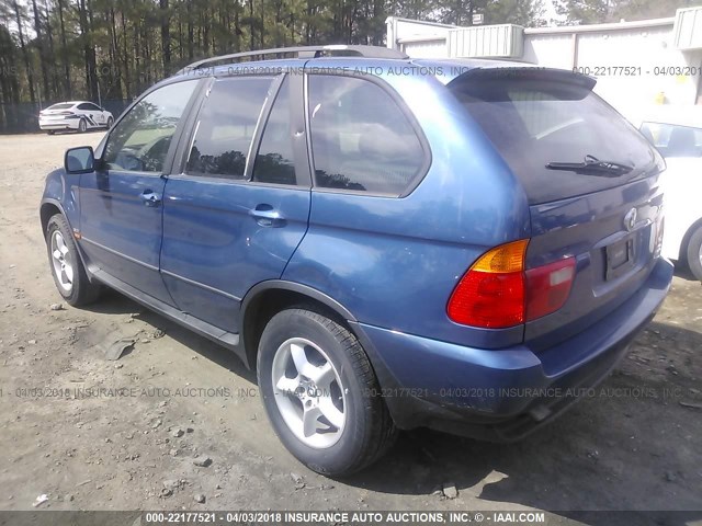 5UXFA53543LW26583 - 2003 BMW X5 3.0I BLUE photo 3