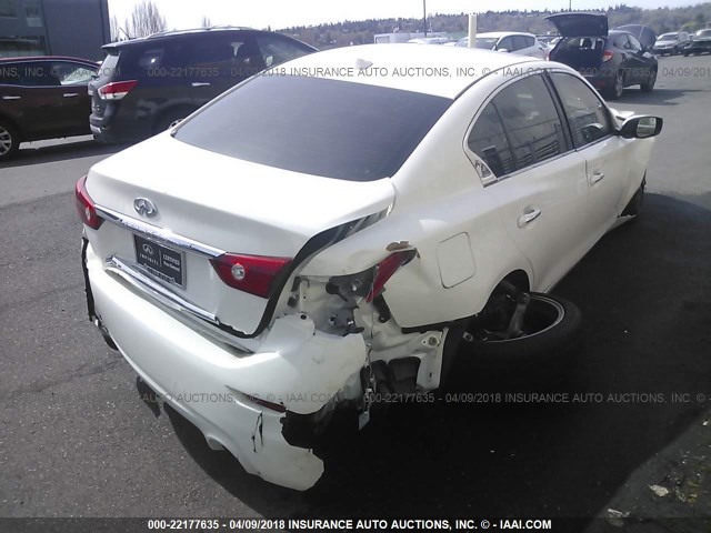 JN1AV7AR3EM703090 - 2014 INFINITI Q50 HYBRID PREMIUM/SPORT WHITE photo 4