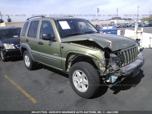 1J4GK48K74W253044 - 2004 JEEP LIBERTY SPORT GREEN photo 1