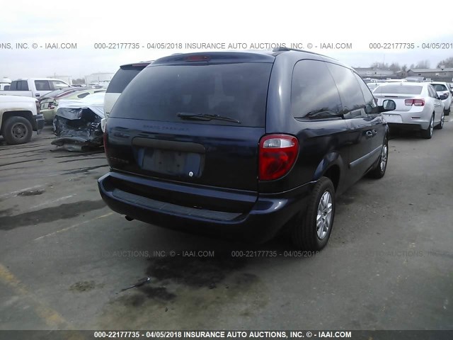 1D4GP24R06B677323 - 2006 DODGE GRAND CARAVAN SE Dark Blue photo 4