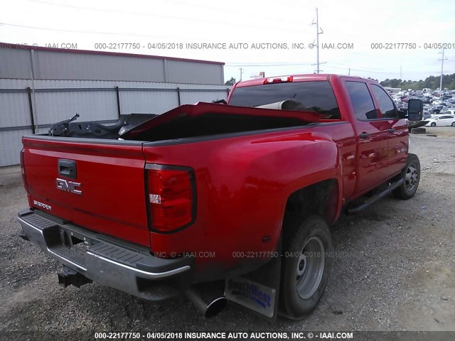 1GT42VC84GF159699 - 2016 GMC SIERRA K3500 RED photo 4