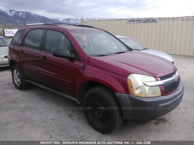 2CNDL13F456173819 - 2005 CHEVROLET EQUINOX LS MAROON photo 1