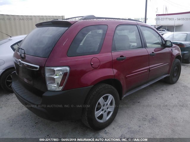 2CNDL13F456173819 - 2005 CHEVROLET EQUINOX LS MAROON photo 4