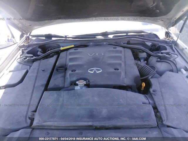 JNKBF01A05M100788 - 2005 INFINITI Q45 SILVER photo 10