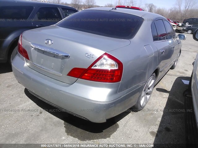 JNKBF01A05M100788 - 2005 INFINITI Q45 SILVER photo 4