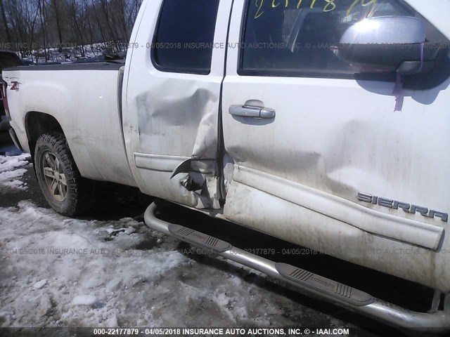 1GTEK29099Z129247 - 2009 GMC SIERRA K1500 SLE WHITE photo 6