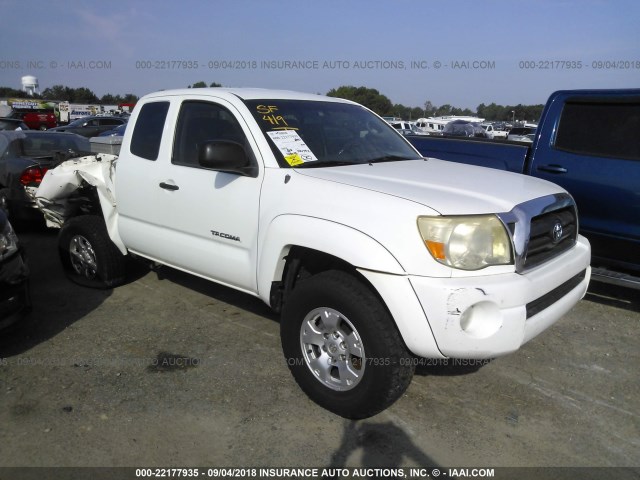 5TETU62N45Z056253 - 2005 TOYOTA TACOMA PRERUNNER ACCESS CAB WHITE photo 1