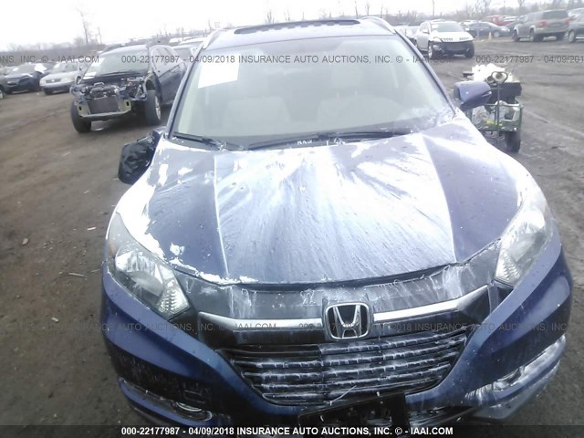 3CZRU6H73HM726924 - 2017 HONDA HR-V EXL BLUE photo 6