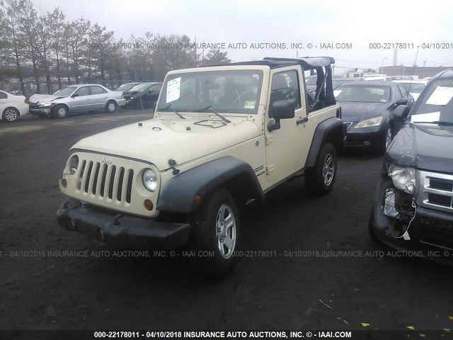 1J4AA2D19BL591618 - 2011 JEEP WRANGLER SPORT CREAM photo 2