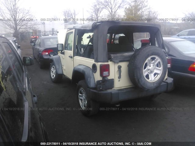 1J4AA2D19BL591618 - 2011 JEEP WRANGLER SPORT CREAM photo 3