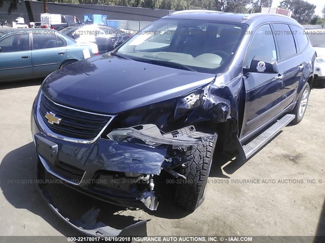 1GNKRFED7DJ176547 - 2013 CHEVROLET TRAVERSE LS Dark Blue photo 2