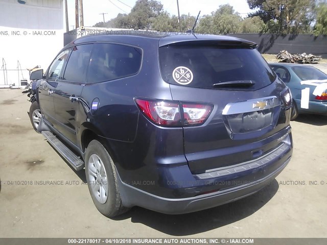 1GNKRFED7DJ176547 - 2013 CHEVROLET TRAVERSE LS Dark Blue photo 3