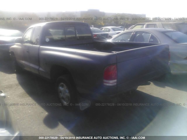 1B7GL22XXXS168769 - 1999 DODGE DAKOTA PURPLE photo 3