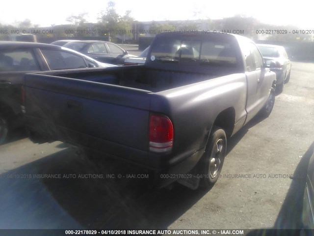 1B7GL22XXXS168769 - 1999 DODGE DAKOTA PURPLE photo 4