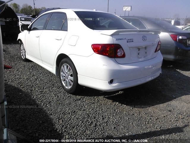 1NXBU4EE3AZ266630 - 2010 TOYOTA COROLLA S/LE/XLE WHITE photo 3