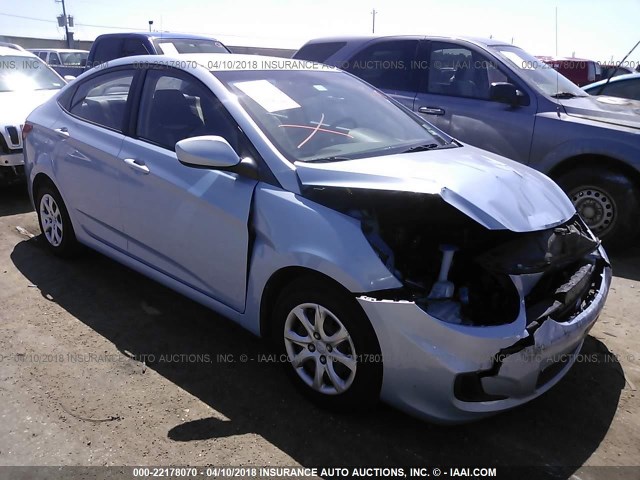 KMHCT4AE7DU529123 - 2013 HYUNDAI ACCENT GLS/GS BLUE photo 1