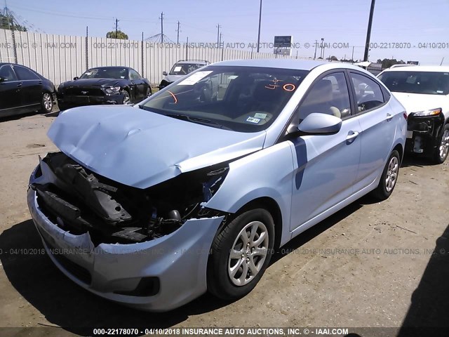 KMHCT4AE7DU529123 - 2013 HYUNDAI ACCENT GLS/GS BLUE photo 2