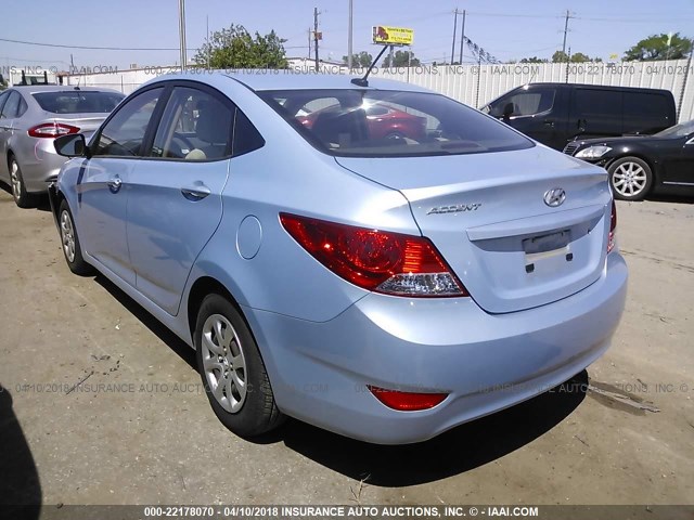 KMHCT4AE7DU529123 - 2013 HYUNDAI ACCENT GLS/GS BLUE photo 3