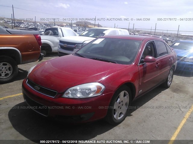 2G1WD58C279144362 - 2007 CHEVROLET IMPALA SUPER SPORT RED photo 2