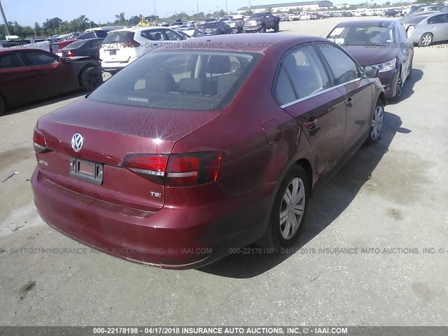 3VW167AJXHM403363 - 2017 VOLKSWAGEN JETTA S RED photo 4