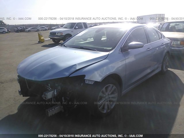 1C3CCCABXFN696131 - 2015 CHRYSLER 200 LIMITED BLUE photo 2