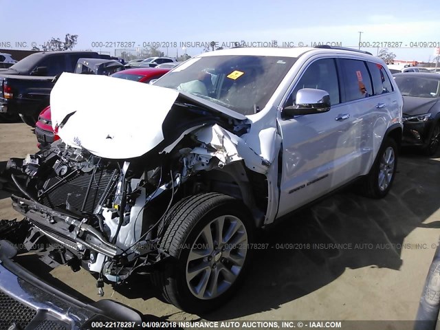 1C4RJEBGXHC609330 - 2017 JEEP GRAND CHEROKEE LIMITED WHITE photo 2