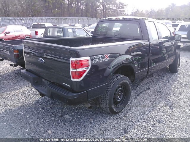 1FTEX1EM3EKF67253 - 2014 FORD F150 SUPER CAB BLACK photo 4