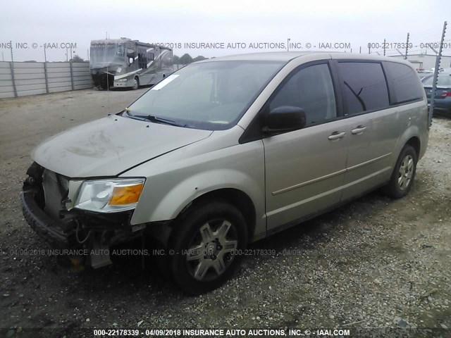 2D8HN44E49R658653 - 2009 DODGE GRAND CARAVAN SE BEIGE photo 2