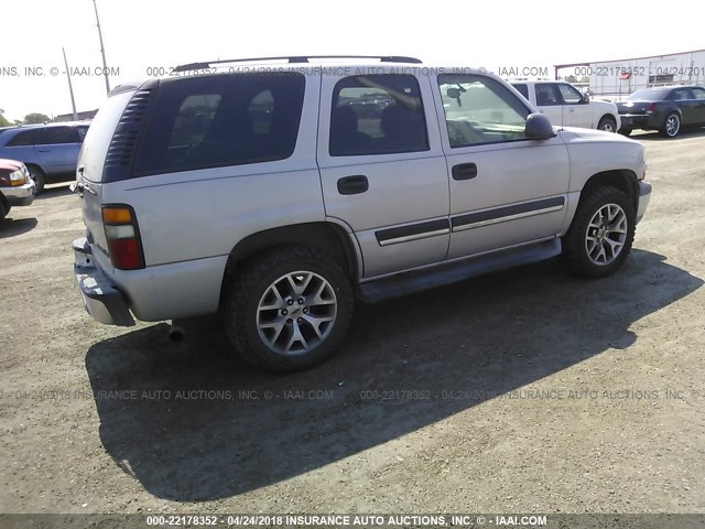 1GNEC13V35J241179 - 2005 CHEVROLET TAHOE C1500 SILVER photo 4