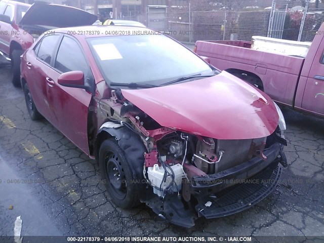 5YFBURHE8GP401510 - 2016 TOYOTA COROLLA L/LE/LE PLS/PRM/S/S PLS RED photo 1