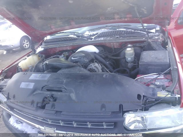 2GCEK19V521154358 - 2002 CHEVROLET SILVERADO K1500 RED photo 10