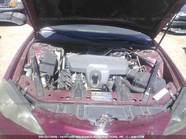 2G2WS522551211386 - 2005 PONTIAC GRAND PRIX GT MAROON photo 10