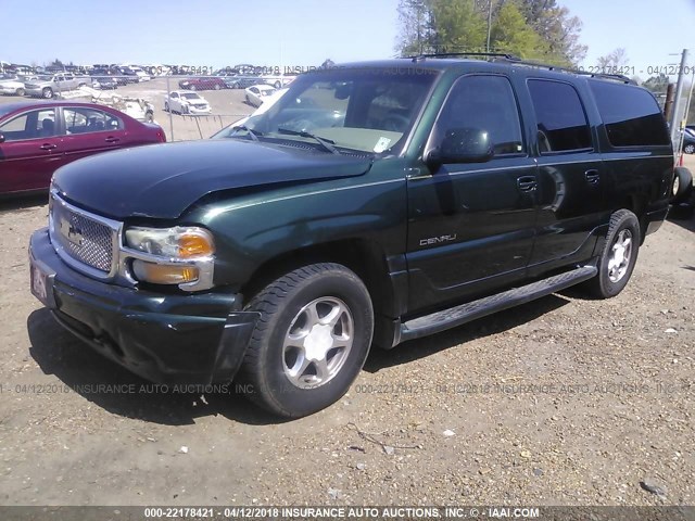 1GKFK66U23J211253 - 2003 GMC YUKON XL DENALI GREEN photo 2