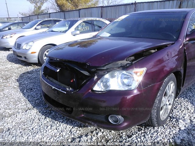 4T1BK36B08U314289 - 2008 TOYOTA AVALON XL/XLS/TOURING/LIMITED MAROON photo 6