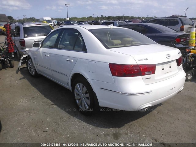 5NPEU46F49H530758 - 2009 HYUNDAI SONATA SE/LIMITED WHITE photo 3