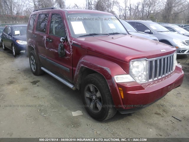 1J8GN28K88W221381 - 2008 JEEP LIBERTY SPORT BURGUNDY photo 6