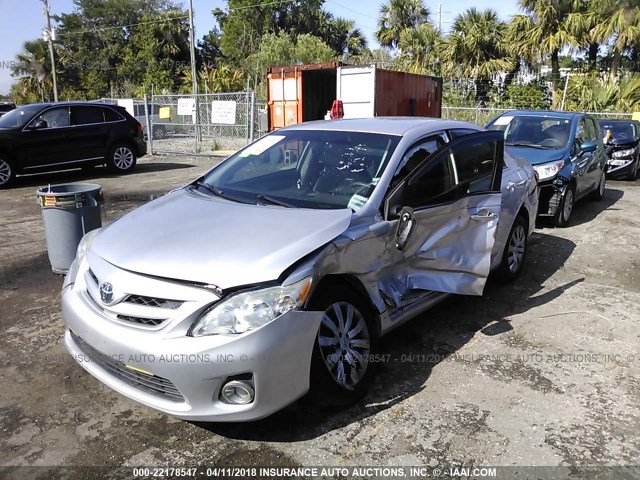 2T1BU4EE4CC823176 - 2012 TOYOTA COROLLA S/LE SILVER photo 2