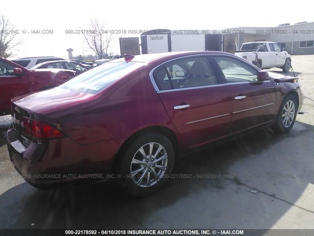 1G4HD57M99U147593 - 2009 BUICK LUCERNE CXL BURGUNDY photo 4