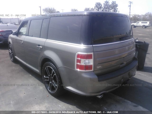 2FMGK5C87EBD27777 - 2014 FORD FLEX SEL GOLD photo 3