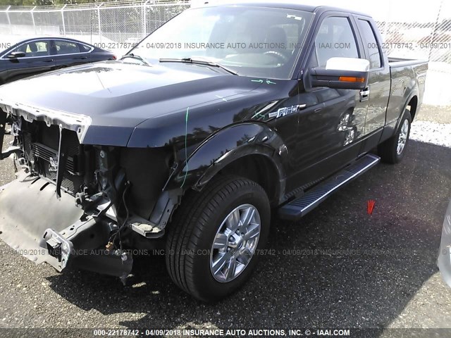 1FTFX1CF2BFC66258 - 2011 FORD F150 SUPER CAB BLACK photo 2