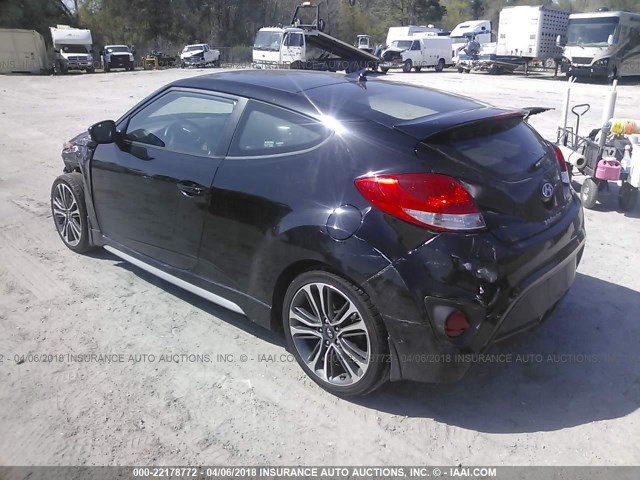 KMHTC6AE1GU258902 - 2016 HYUNDAI VELOSTER TURBO BLACK photo 3