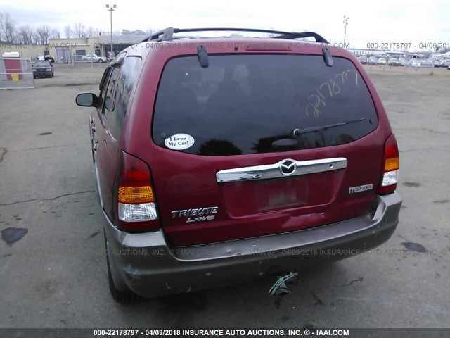 4F2CU08101KM28476 - 2001 MAZDA TRIBUTE LX/ES RED photo 6