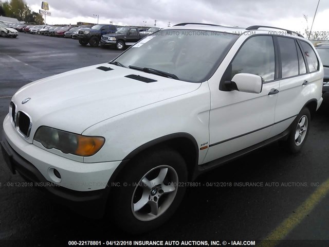 WBAFA53501LM76712 - 2001 BMW X5 3.0I WHITE photo 2